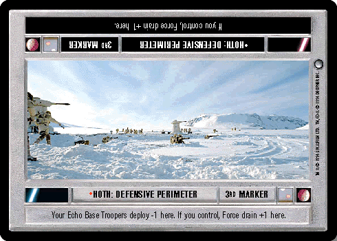 Defensive Perimeter Star Wars Hoth Unlimited 1998 LS Common CCG Card Hoth